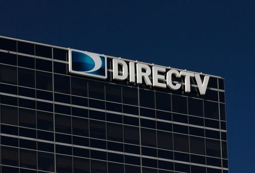 EL SEGUNDO, CA/USA - MARCH 7, 2015: DirecTV corporate headquarters building. DirecTV is an American direct broadcast satellite service provider and broadcaster.