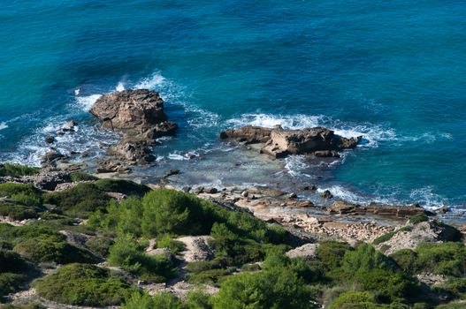 Green coast Majorca, Sa Torre, Mallorca, Balearic islands, Spain.