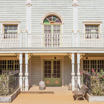 Entrance of a Far West style country house