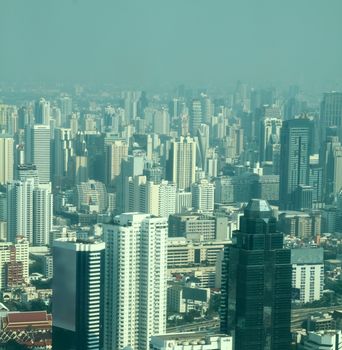 Top view city at Bangkok in Thailand