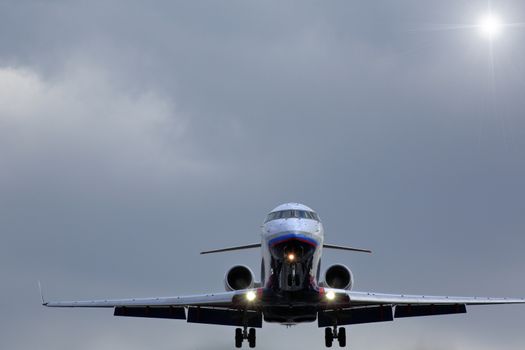 Airplane and the sky