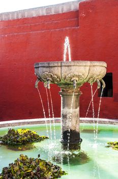 Santa Catalina monastery fountain in Arequipa, Peru