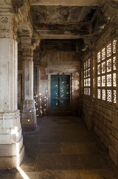 Interior of historic Tomb of Mehmud Begada, Sultan of Gujarat at Sarkhej Roza mosque in Ahmedabad, India