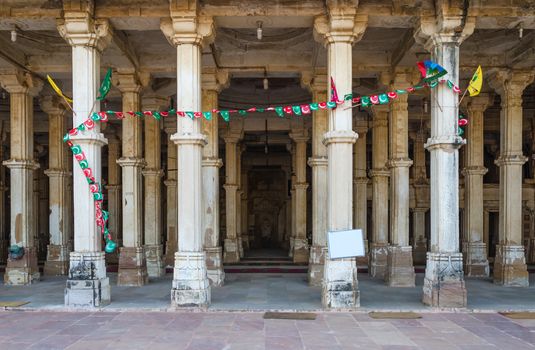 Column at Sarkhej Roza mosque, Ahmedabad, India