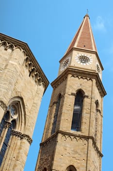 Detail of Arezzo Cathedral and its bell tower