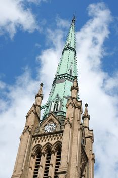 Bell tower detail of the Cathedral Church of Saint James. Diocese of Toronto.