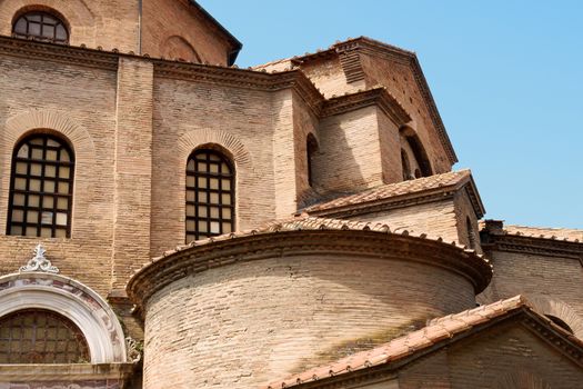Detail of the byzantine Basilica of San Vitale (Saint Vitalis) in Ravenna. This church and its beautiful mosaics are the largest and best preserved outside of Constantinople. Inscribed in UNESCO World Heritage List.