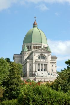 Saint Joseph Oratory construction began in 1904. The original Church was enlarged many times. The actual Basilica construction was terminated in 1967. The basilica dome has a diameter of 39 meters (125 feet) and rises 236 meters (856 feet) above sea level. It is the highest point in the city of Montreal. The Dome is the third largest among the roman Catholic worship places.