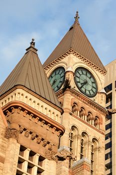 Detail of the Old City Hall of Toronto in the sunset light