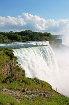 Niagara Falls on the United States of America border in summer