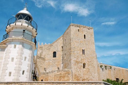 View of Pope Luna's Castle in Peniscola, Valencia Province, Spain. In this castle lived the last Pope after the western schism from Rome, Benedict XIII or Pope Luna.