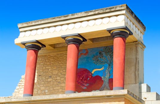 Legendary architectural monument of the Minoan civilization - the Palace of Knossos, Crete, Greece.
