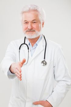 Handsome, elderly man with white beard