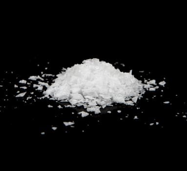 A Pile of Sea Salt with black background