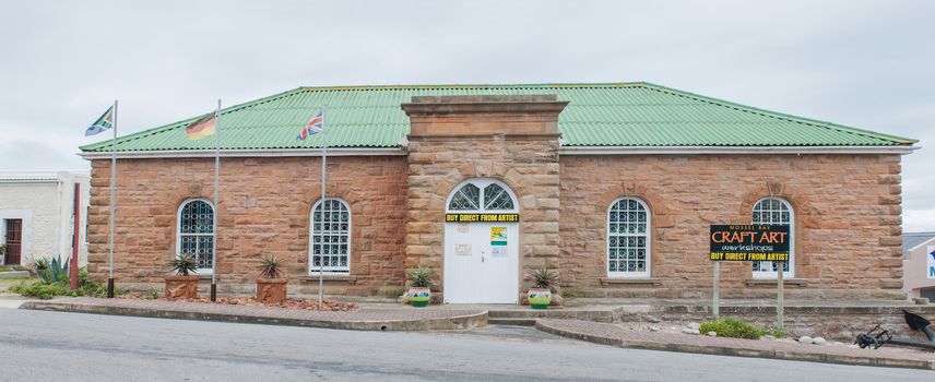 MOSSELBAY, SOUTH AFRICA - DECEMBER 31, 2014:  Historic sandstone building in the central business district