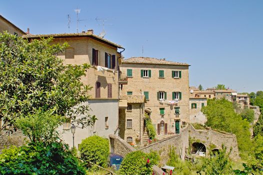 Photo shows a general view of the Tuscany city of Volterra.