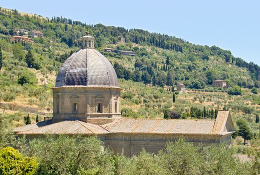 Photo shows a general view of the Tuscany city of Cortona.