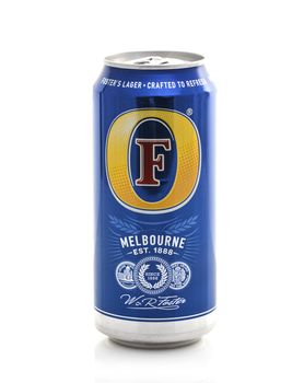 SWINDON, UK -FEBRUARY 20, 2015: Can of Foster's Lager of a White Background