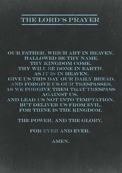 The Loards Prayer hand written on a Chalkboard