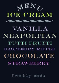 Hand Drawn Chalkboard Ice Cream Menu