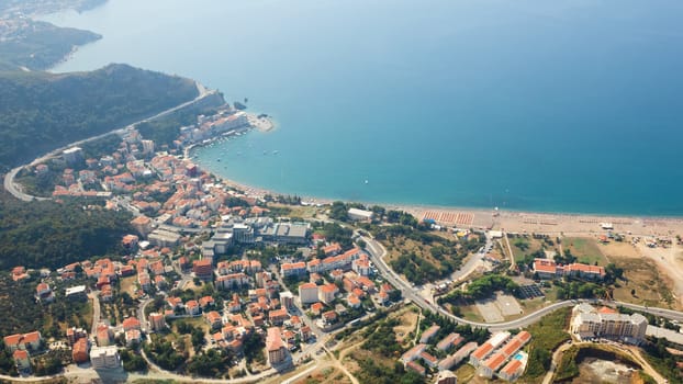 Montenegro, Rafailovici - JUNE 06, 2014: view on sea beach