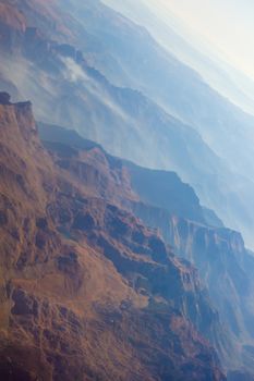 Landscape of Mountain.  view from the airplane window