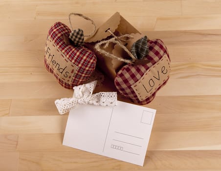 Beautiful composition with invitation cards, love and friendship. Work executed in vintage style.