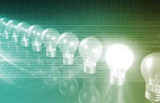 Innovation Business Concept with Lightbulb Idea as Art