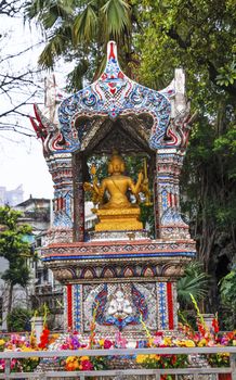 Buddhist Many Faced Buddha Shrine Street Temple Lychee Bay Luwan Guangzhou Guangdong Province China.  Lychee Bay was founded in 209 in the Han Dynasty.  Canals have become a famous Guangzhou city park. 