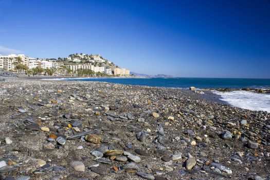 Playa De La Caletilla, Almunecar, Andalusia, Spain