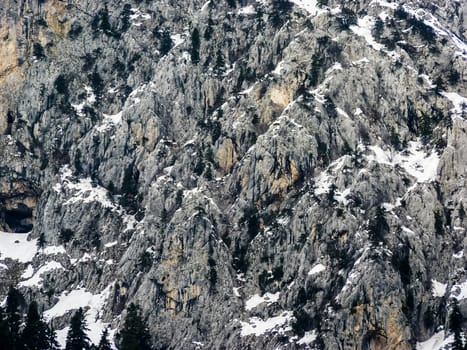 Mountains Rocks covered from Snow - Winter landscape