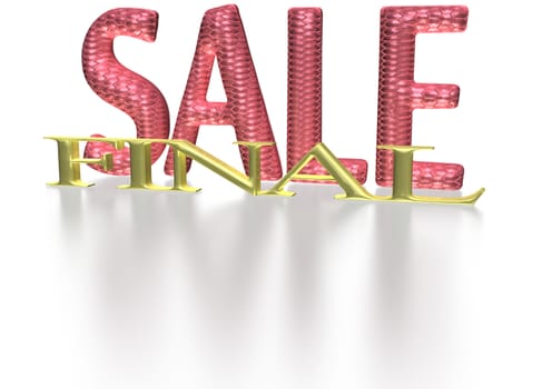 Glossy three-dimensional inscription Final Sale as a sign.