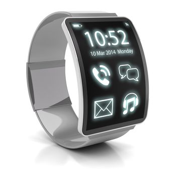 Smartwatch, 3d render, white background. This is my own 3d design.