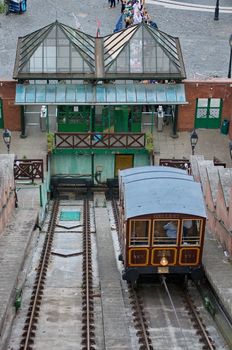 BUDAPEST - OCTOBER 28: Funicular in Budapest is part of the UNESCO world heritage since 1987. Taken on October 28th in Budapest, Hungary