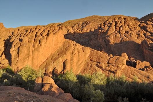 Strange rock formations in Dades Gorge, Morocco, Africa