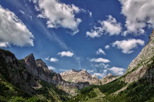 Amazing landscape at the Pyrenees mountains in France