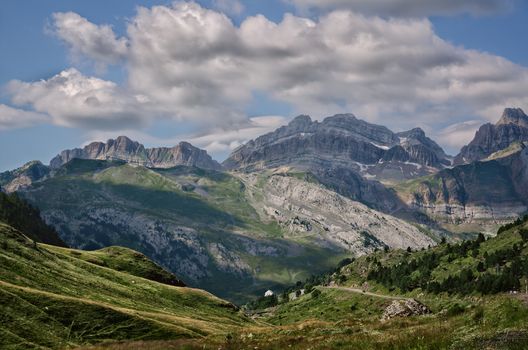 Amazing landscape at the Pyrenees mountains in France