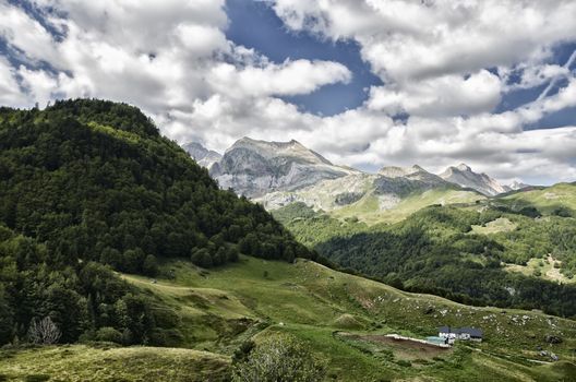 Amazing landscape at the Pyrenees mountains in France
