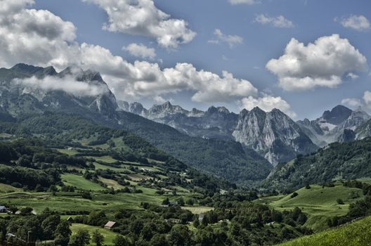 Amazing landscape at the Pyrenees mountains in France