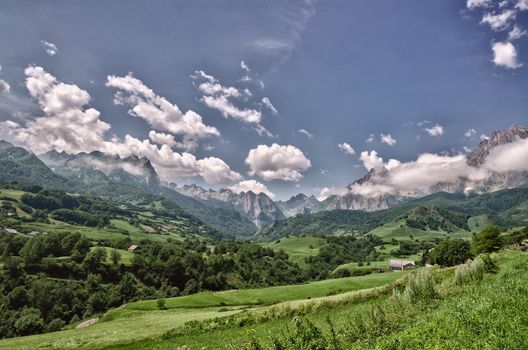 Amazing landscape at the Pyrenees mountains in France