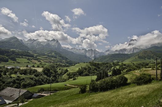 Amazing landscape at the Pyrenees mountains in France