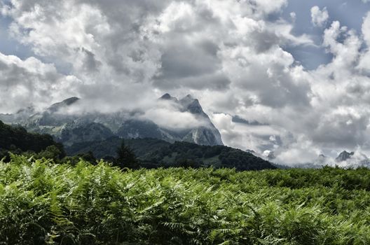 Amazing landscape at the Pyrenees mountains in France