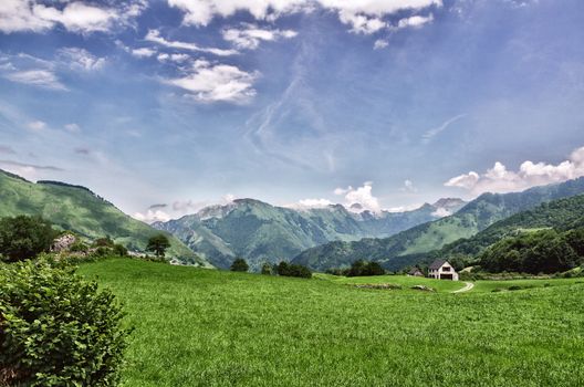 Amazing landscape at the Pyrenees mountains in France