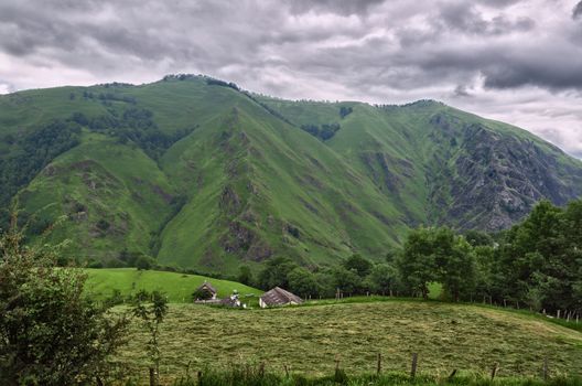 Amazing landscape at the Pyrenees mountains in France