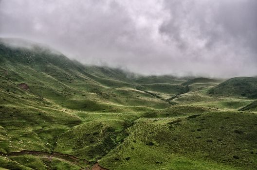 Amazing landscape at the Pyrenees mountains in France
