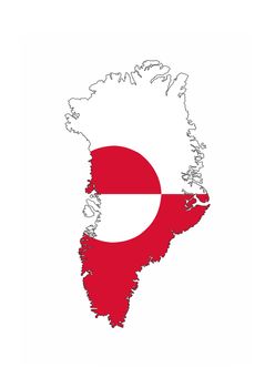 greenland country flag map shape national symbol