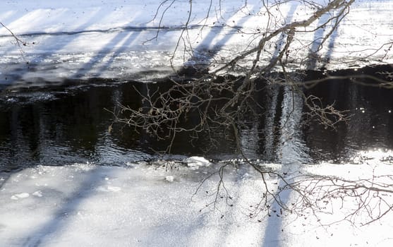 Branch over Spring River in Sweden