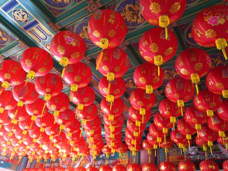 view of the Chinese lattern in temple