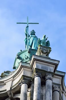 St Helena at top of town hall tower