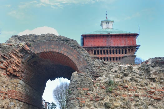 Roman Wall and jumbo water tower Colchester